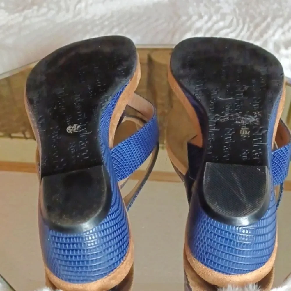 Style & Company Womans Blue & Tan Suede‎ Wedges 11M